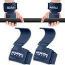 Breaking Limits Lifting Hooks for Weight Lifting (Pair) - Wrist Hooks for Weightlifting, Gym, Deadlifts & Pull-Ups Hook Lifting Straps - Hook Grips for Men & Women (Marine Blue)