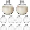 Milisten 10pcs Christmas Drink Balls Juice Bottles Clear Ornament Balls Christmas Fillable Booze Tree Ornaments Water Bottle Bulbs Xmas Booze Pendant Ball for Party 5.07ounce, Silver