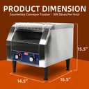 JOHAKYU Commercial Conveyor Toaster - 300 Slices/Hour, Heavy Duty Stainless Steel for Buns Bagels Bread Restaurant Use/Includes Cleaning Accessories