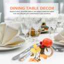 Pumpkin Napkin Rings Set of 4 Fall Table Decor for Thanksgiving Halloween Seasonal Dining Party Centerpiece 3.93X2.55X1.57 Inches