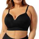 Truekind Bras for Women No Underwire, Seamless Bra, Plus Size Adjustable Bralette, Wireless Bras for Women, M