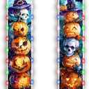 Nightmare Christmas Halloween Decor LED Lighted Banners Porch Sign Decorations Before Christmas Welcome Halloween Outdoor Party Banners (2)