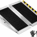 VEVOR 2FT Portable Wheelchair Ramp, Smooth Door Access No Blocking Design, 800 LBS Heavy Duty Non-Slip Threshold Ramp for Home Steps, Stairs, Doorways, Scooter, Curbs