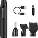 Ear and Nose Hair Trimmer Clipper - 4-in-1 Grooming Tool for Nose Hair, Ear Hair, Beard, Eyebrows, Head Hair, Body Hair, Armpit, Leg (Black)