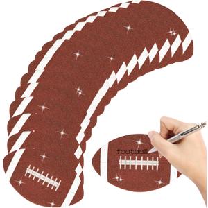 100pcs Glitter Football Cutouts Sports Ball Bulletin Board Football Shape Paper Cuts Party Decorations for Sports Theme Party Baby Shower Birthday Classroom Game Day Wall Decor Supplies