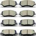 Ceramic Brake Pad Kit Front and Rear Fit 2008-2012 Jeep Liberty (Excl. Heavy Duty 2012),2007-2018 Jeep Wrangler,2018 Wrangler JK,2007-2011 Dodge Nitro,D1273 D1274