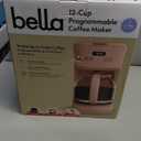 bella 12 Cup Programmable Coffee Marker, Reusable Dishwasher Safe Accessories, Easy LCD diaply, Auto Shutoff, 900 watt, Blossom