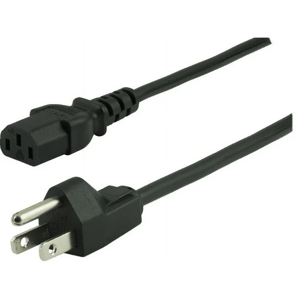 GE Replacement AC Power Cord, 10 ft. Cable, for Computers, Desktops, Printers, Monitors and More, Black, 34507