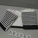 Seasonwood Black and White Shower Curtain Striped with Tassels for Bathroom Decor,Heavy Weighted 72-Inch, 72 x 72