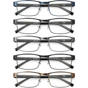 JOLISU 5PCS Reading Glasses Men - Blue Light Blocking Computer Metal Thin Frame Readers For Mens/Women（1.50）