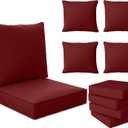 24" x 24" x 6" Outdoor Deep Seat Cushions Set - 4 Set Waterproof & Fade Resistant Patio Furniture Replacement Cushions, Non-Slip Outdoor Cushions Fit Loveseats, Couches, Chairs, and Sofas