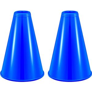 2 Pcs Blue Plastic Cheer Megaphone for DIY Party Accessory for School Outdoor Activities Party Favors Sports Match Game (Blue)