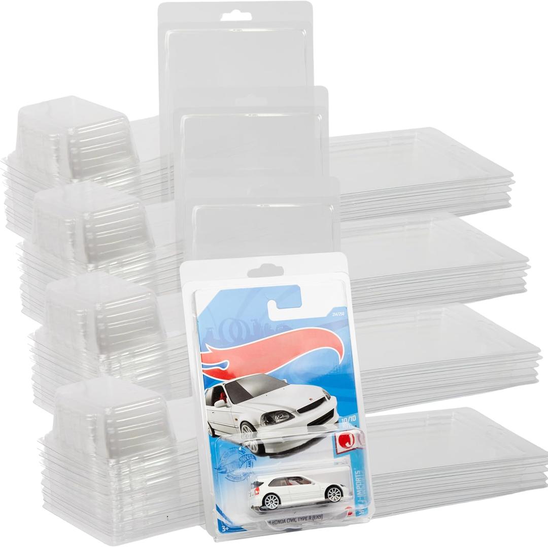 Plastic Protector Case Compatible with Hot Wheels Mainline Series Two Part Display Case 96 Pack