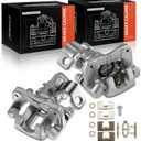 A-Premium Rear Driver and Passenger Side Disc Brake Caliper Assembly with Bracket Compatible with Honda and Acura Models - Civic 2006-2015, CSX 2006-2011, ILX 2013-2018