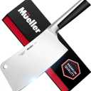 Mueller 7-inch Butcher Knife Meat Cleaver, Heavy Duty Bone Chopper, Durable, Precision-Crafted, Well-Balanced Pro Grade High Carbon Stainless Steel Blade Full Tang Handle, Home-Restaurant, Razor-Sharp
