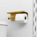 SAIKYO Dual Toilet Paper Holder Wall Mount - Premium Stainless Steel Tissue Dispenser for Bathroom - Rustproof, Heavy-Duty, Modern Brushed Finish (Gold)
