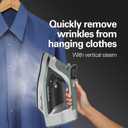 Hamilton Beach Steam Iron & Vertical Steamer for Clothes with Scratch-Resistant Durathon Soleplate, Digital Fabric Selector + 8 Retractable Cord, 3-Way Auto Shutoff, Anti-Drip, 1800 Watts, Green