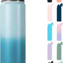 Fijinhom 24 oz Insulated Water Bottle with Handle, 304 Stainless Steel Water Bottles with Wide Mouth, Double Wall Vacuum Sports Water Bottle, BPA Free, Keep Cold and Hot, Coastal Fade