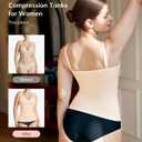 LODAY Compression Tank Tops for Women Tummy Control Shapewear Seamless Body Shaper Workout V-Neck Camisole Cami Tops (L)