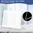 Slanted Back Acrylic Sign Holder 8 x 10 Horizontal, Acrylic Stands for Display 10 x 8, Clear Tabletop Plastic Paper Sign Holder for Office, Home, Restaurant (6 Pack 10x8 Inches)