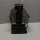 Kingsyard Squirrel Proof Caged Bird Feeder for Outdoor Hanging - Weatherproof Metal Mesh Tube Finch Bird Feeder with 4 Ports for Nyjer/Thistle Seed, Small Birds Goldfinches, Chickadees, Black