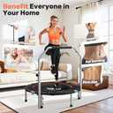 BCAN 40" Foldable Mini Trampoline Max Load 440lbs, Fitness Rebounder with Adjustable Foam Handle, Exercise Trampoline for Adults Indoor/Garden Workout (40-inch, 40-Black)