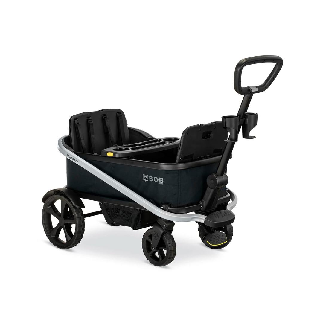 BOB Gear Renegade Foldable Stroller Wagon with 3 Seats, 5-Point Harness System, All-Terrain Tires, and Push and Pull Handle, Nightfall