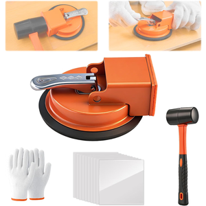 Saker Floor Gap Fixer Tool with Mallet,Laminate Floor Gap Repair Tool,Suction Cup Lifter,Floor Gap Repair Kit,for Floating Wood Floors and Moving Glasses with Sticky Pads and Gloves