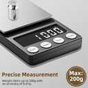 SKEAP Digital Coin Scale, Gram Scale 0.01g Accuracy for Coin Collectors, Bank Tellers and Home Use, Ideal Scale for Gold and Jewelry, 200g Capacity with Calibration Weight