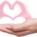 Small Heart Hands Sculpture Decor for Living Room Bedroom Bookshelf Coffe Table and Office Display, Love Finger Statue Modern Aesthetic Home Decor, Unique Gift for Wedding Christmas Birthday (Pink)