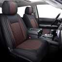 Aierxuan Toyota Tundra Seat Covers Full Set Custom Fit 2008-2025 CrewMax Double Cab Pickup Truck, Waterproof Leather Tundrasine Concept Limited Platinum 1794 Edition Car Cushions (Black-Brown)