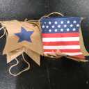 Uniwish USA Banner Burlap Bunting 4th of July Decorations American Independence Day Celebration Red White and Blue Theme Party Decoration Supplies