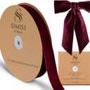 Burgundy Velvet Ribbon 1'' 25 Yards for Christmas Tree, Gift Wrapping, Flower Bouquet, Wreath Decorations, Bow Making (1 x 900 in)