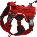Heavy-Duty Tactical Dog Harness for Large Dogs, No Pull Adjustable Reflective Pet Vest with Molle System, K9 Military-Grade Control for Service Training, Outdoor & 10+ Breeds, Red, Small (S: Neck: 14-19'', Chest: 20-26'')