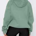 onlypuff Women Half Zipper Pullover Sweatshirt Long Sleeve Hoodies Kangaroo Pocket Fleece Basic Sweater (Green, L)