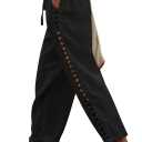 Lasjixion Women Linen Pants Capri Pants Petite Loose Fit Elastic Drawstring Pajama Summer Beach Vacation Pants for Women, Size 2XL