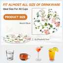 3 x Coasters Set of 6 with Holder,Cute Watercolor Flowers Leaves Absorbent Ceramic Drink Coasters for Tabletop Protection,Coffee Table Decor,Home Decor-Housewarming Gifts for New Home (4Inch) (Watercolor Eucalyptus Floral Green Leaves)