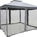 Elevon 11x11 FT Pop-Up Gazebo Tent with Netting, Instant Outdoor Canopy Shelter with UV Protection & Ventilation and 4 Side Walls for Commercial Events, Party, Backyard BBQ, Camping
