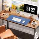 Desk Pad Mat - Leather Desk Pad Protector for Office and Home - Desk Organization and Accessories - Ideal for Large Mouse Pad and Desk Mats on Top of Desks(Grey Blue,31.5" x 15.7") (32" x 16")