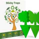 Fruit Fly Traps, 100 Pack Green Sticky Traps, Fungus Gnat Traps, Plant Fly Stickers for Indoor and Outdoor Use Protect The Plant
