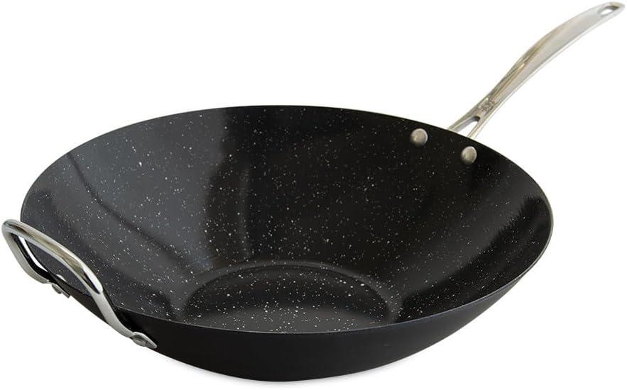 Nordic Ware Basalt Aluminized Steel Spun Wok, 14-Inch, Ceramic Coating
