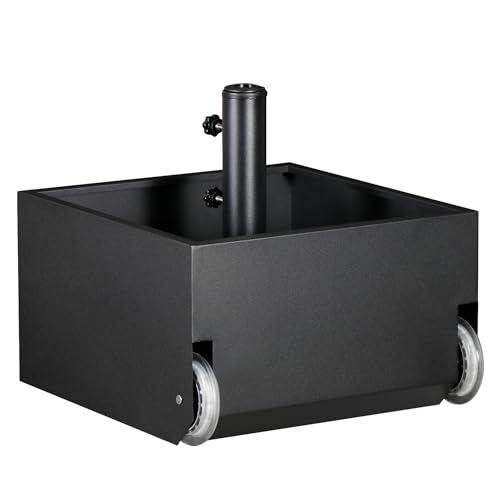 DorBuphan Patio Umbrella Base with Wheels, Heavy Duty Umbrella Base Stand with Fillable Planter, 150LBS Capacity Umbrella Stand for Outdoor, Patios, Gardens