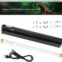 T8 UVB Reptile Light Fixture HO UVB Bulb Lighting Combo Kit, 10.0 UVB Light for Reptiles Terrarium Hood with 15W Reptile Light Bar UVA UVB Desert Lamp for Bearded Dragon Turtle Tank, 18Inch