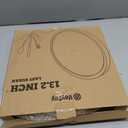 White Lazy Susan, 13.2 Inch Non-Skid Bamboo Turntable for Kitchen Table Cabinets and Closets, Wood Organizer for Kitchen Countertop