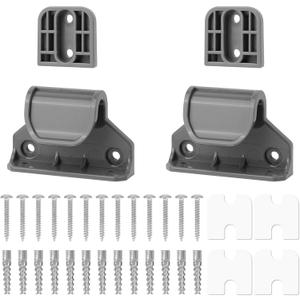 Retractable Baby Gate Replacement Parts Kit, Extension Hardware Set with 2 Latches 2 Brackets & Screws for Baby Gate Wall Mounting (Gray)
