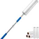 Long Handle Stretch wrap Dispenser - 48 Inch Shrink wrap Pole Heavy Duty Stretch Film Dispenser Pole Holder - Fits 12" to 24" Rolls with 2" to 3" Core -Wrapping Pole for Shrink Wrap