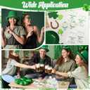 Landical 12/25/50 Sets St. Patrick's Day Bracelets Set Lucky Clover Adjustable Bracelet Green Beaded Stretch Bracelet with Good Luck Wish Cards Mesh Bags for Women Men Irish Party Favors