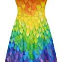 Biyejit Women's Summer Casual Short Sleeve T-Shirt Swing Dress Crew Neck Plus Size XL