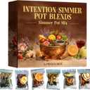 6PCS Simmer Pot Potpourri, Mixed Flavors Simmer Pot Mix with Natural Ingredients, A Mixture of Herbs, Salt & Dried Fruit for Home Fragrance Odor Removal, Holiday(One Pack(6 Pcs))