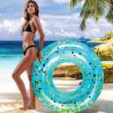 POZA Inflatable Pool Float Tube Sparkly Confetti Swim Ring, Heavy Duty UV Resistant Inflatable Tube Pool Float for Kids & Adults Multiple Colors & Sizes Beach, Lake & Pool Party Float